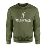 Basic Volleyball with Volleyball Player Icon on a Sweatshirt with a White Graphic