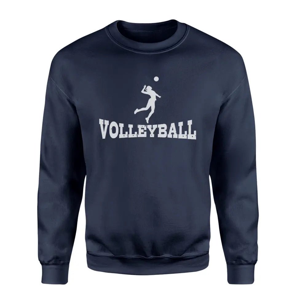 Basic Volleyball with Volleyball Player Icon on a Sweatshirt with a White Graphic