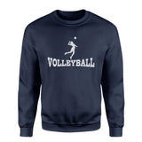 Basic Volleyball with Volleyball Player Icon on a Sweatshirt with a White Graphic