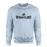 Basic Wrestling with Wrestler Icon on a Sweatshirt with a Black Graphic