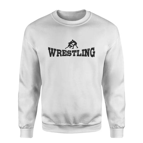 Basic Wrestling with Wrestler Icon on a Sweatshirt with a Black Graphic