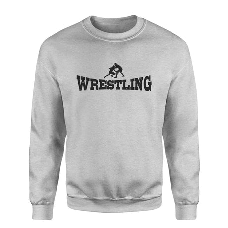 Basic Wrestling with Wrestler Icon on a Sweatshirt with a Black Graphic