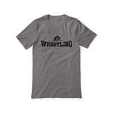 Basic Wrestling with Wrestler Icon on a Unisex T-Shirt with a Black Graphic