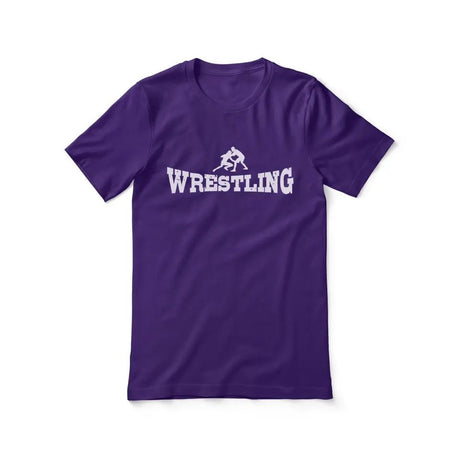 Basic Wrestling with Wrestler Icon on a Unisex T-Shirt with a White Graphic