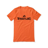 Basic Wrestling with Wrestler Icon on a Unisex T-Shirt with a Black Graphic