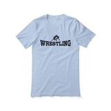 Basic Wrestling with Wrestler Icon on a Unisex T-Shirt with a Black Graphic