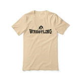 Basic Wrestling with Wrestler Icon on a Unisex T-Shirt with a Black Graphic