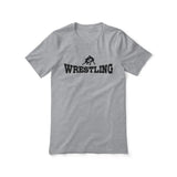 Basic Wrestling with Wrestler Icon on a Unisex T-Shirt with a Black Graphic